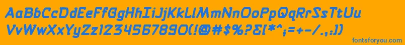 SelfDestructButtonBbBold Font – Blue Fonts on Orange Background