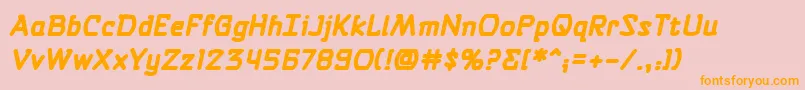 SelfDestructButtonBbBold Font – Orange Fonts on Pink Background