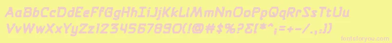 SelfDestructButtonBbBold Font – Pink Fonts on Yellow Background