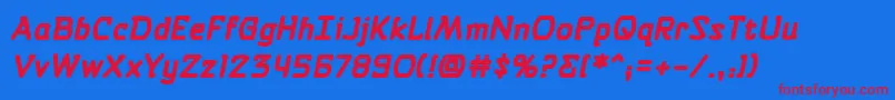 フォントSelfDestructButtonBbBold – 赤い文字の青い背景