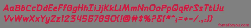 SelfDestructButtonBbBold Font – Red Fonts on Gray Background