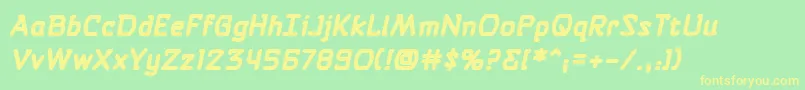 SelfDestructButtonBbBold Font – Yellow Fonts on Green Background