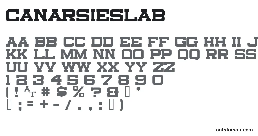 A fonte Canarsieslab – alfabeto, números, caracteres especiais