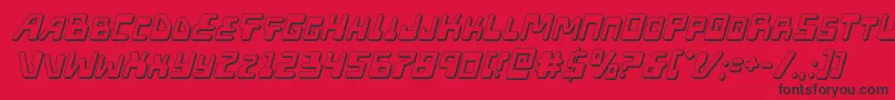 Xped3Dital Font – Black Fonts on Red Background