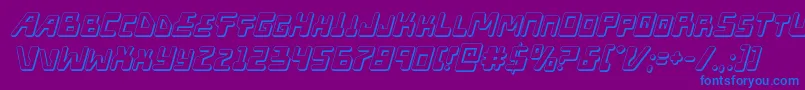 Xped3Dital Font – Blue Fonts on Purple Background