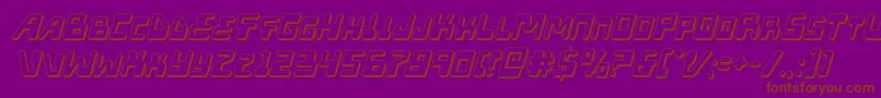 Xped3Dital Font – Brown Fonts on Purple Background