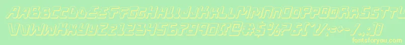 Xped3Dital-Schriftart – Gelbe Schriften auf grünem Hintergrund