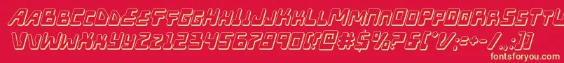 Xped3Dital Font – Yellow Fonts on Red Background