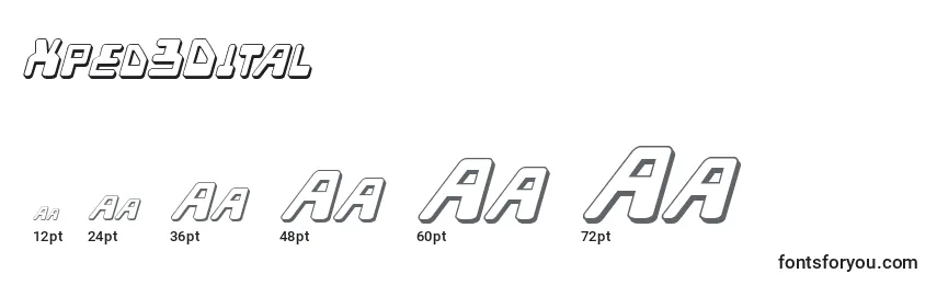 Xped3Dital Font Sizes