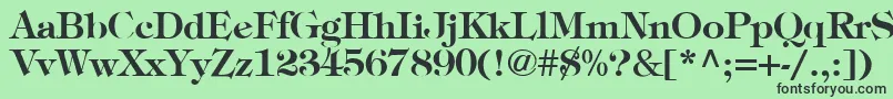 フォントTimpaniBold – 緑の背景に黒い文字
