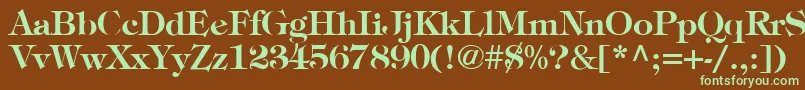 TimpaniBold Font – Green Fonts on Brown Background