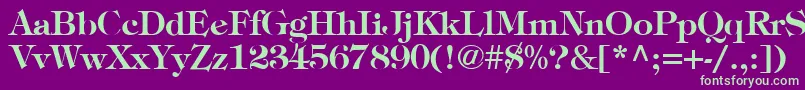 TimpaniBold Font – Green Fonts on Purple Background