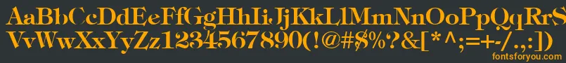 フォントTimpaniBold – 黒い背景にオレンジの文字