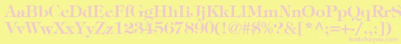Шрифт TimpaniBold – розовые шрифты на жёлтом фоне