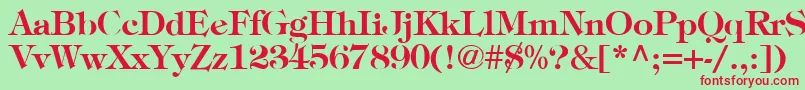 TimpaniBold Font – Red Fonts on Green Background