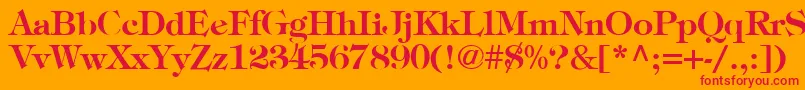 TimpaniBold Font – Red Fonts on Orange Background