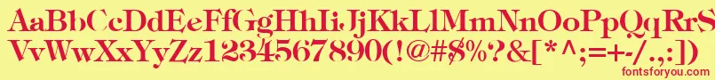 TimpaniBold Font – Red Fonts on Yellow Background