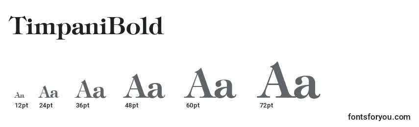 TimpaniBold Font Sizes