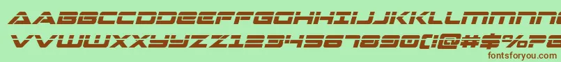 Strikelordlaserital-Schriftart – Braune Schriften auf grünem Hintergrund