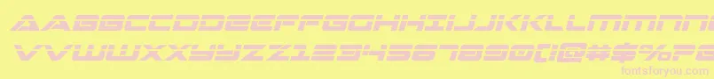 Strikelordlaserital Font – Pink Fonts on Yellow Background