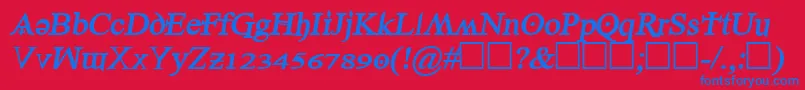 Denial2regularbolditalics Font – Blue Fonts on Red Background