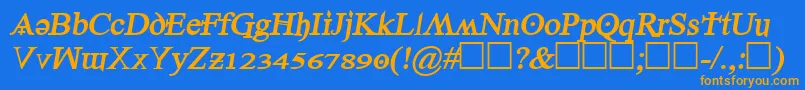 Denial2regularbolditalics Font – Orange Fonts on Blue Background