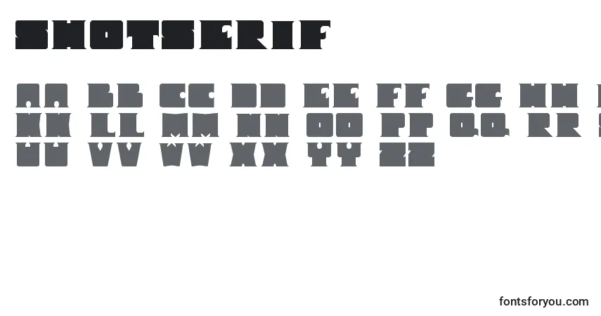 Schriftart Shotserif – Alphabet, Zahlen, spezielle Symbole