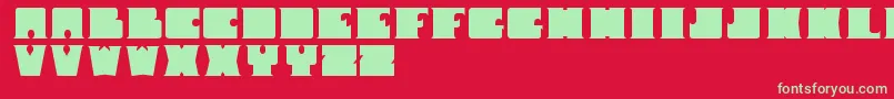 Shotserif Font – Green Fonts on Red Background