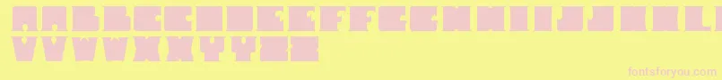 フォントShotserif – ピンクのフォント、黄色の背景