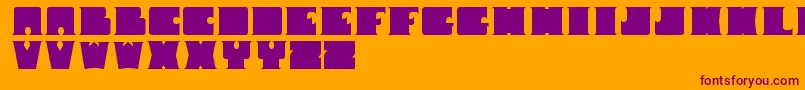 フォントShotserif – オレンジの背景に紫のフォント