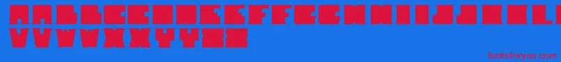 Shotserif Font – Red Fonts on Blue Background