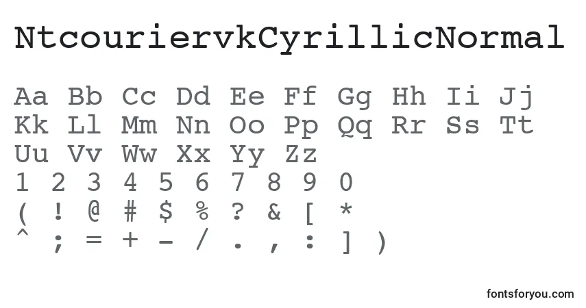 A fonte NtcouriervkCyrillicNormal – alfabeto, números, caracteres especiais