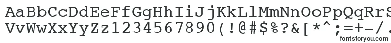Czcionka NtcouriervkCyrillicNormal – rosta typografia