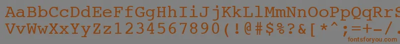 Czcionka NtcouriervkCyrillicNormal – brązowe czcionki na szarym tle