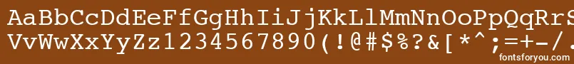 Шрифт NtcouriervkCyrillicNormal – белые шрифты на коричневом фоне