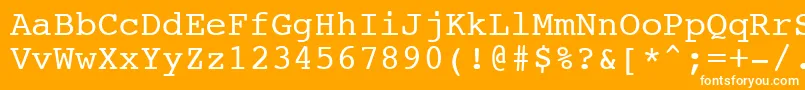 Шрифт NtcouriervkCyrillicNormal – белые шрифты на оранжевом фоне