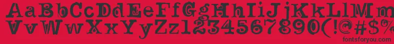 NoirFilled-Schriftart – Schwarze Schriften auf rotem Hintergrund