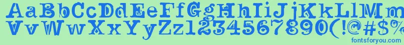 Шрифт NoirFilled – синие шрифты на зелёном фоне