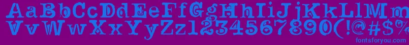 NoirFilled Font – Blue Fonts on Purple Background