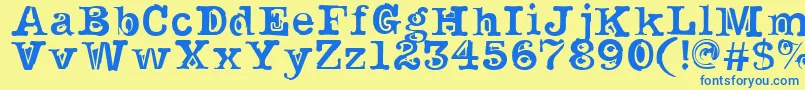 NoirFilled Font – Blue Fonts on Yellow Background