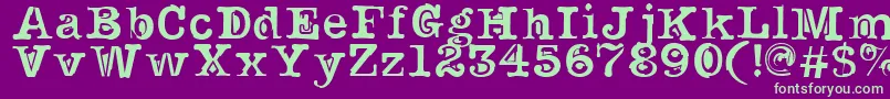 NoirFilled-fontti – vihreät fontit violetilla taustalla