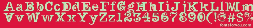 NoirFilled Font – Green Fonts on Red Background
