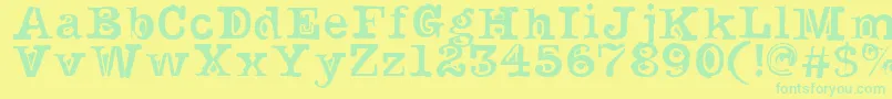 NoirFilledフォントについての詳細 フォントNoirFilled – 黄色い背景に緑の文字
