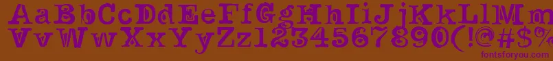 フォントNoirFilled – 紫色のフォント、茶色の背景