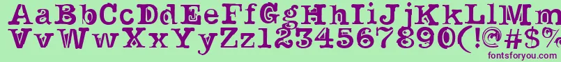 NoirFilled-Schriftart – Violette Schriften auf grünem Hintergrund