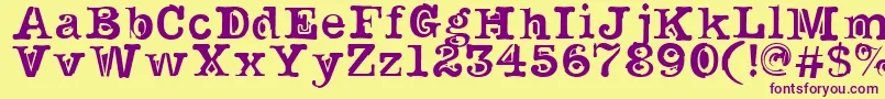 NoirFilled-fontti – violetit fontit keltaisella taustalla