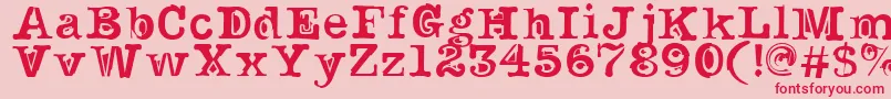 Fonte NoirFilled – fontes vermelhas em um fundo rosa