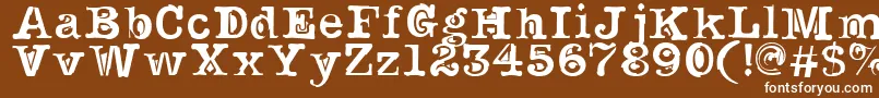 NoirFilled-Schriftart – Weiße Schriften auf braunem Hintergrund