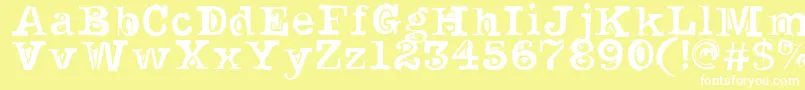 NoirFilled-fontti – valkoiset fontit keltaisella taustalla