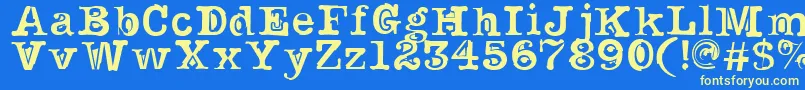 NoirFilled Font – Yellow Fonts on Blue Background